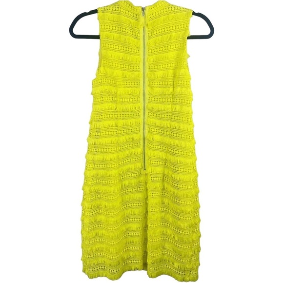 J. CREW Women Yellow Sheath Dress US 4 Fringe Lace Sleeveless Knee Leng… - Picture 2 of 9